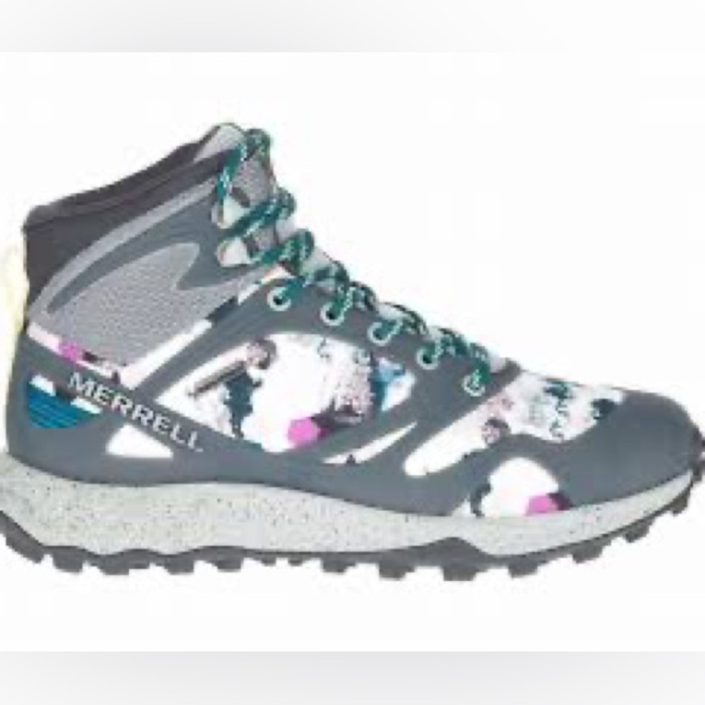 women’s MERRELL Altalight Mid Waterproof Multi Print teal/grey hiking Boots